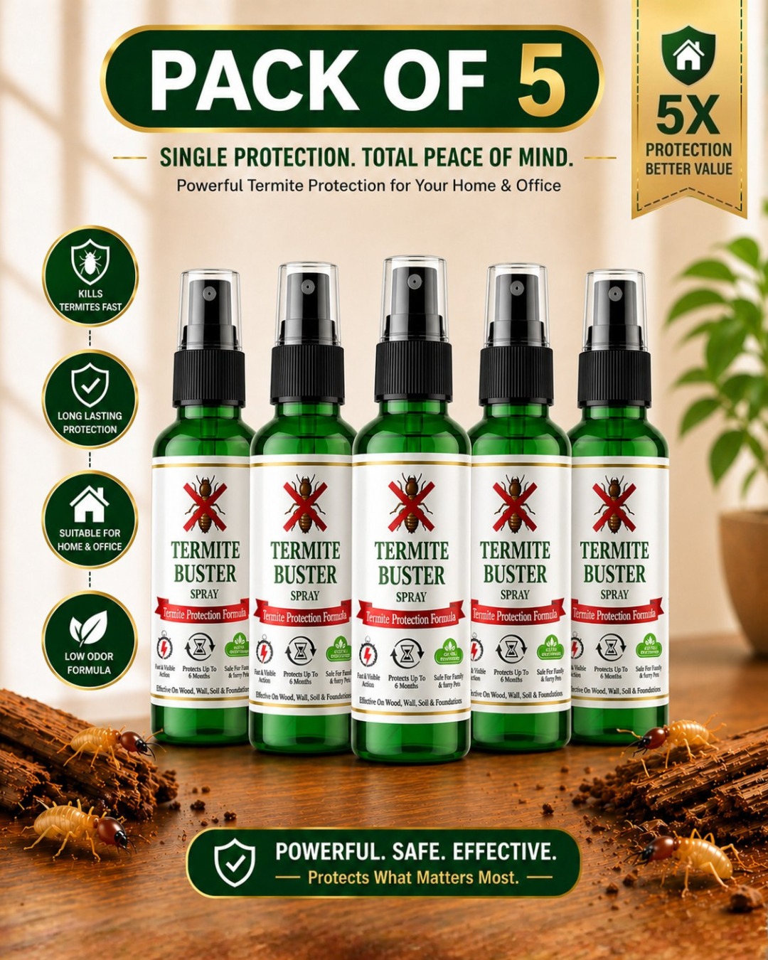 Termite Buster Spray – Powerful Protection Against Termites (Buy 1 Get 2 Free)