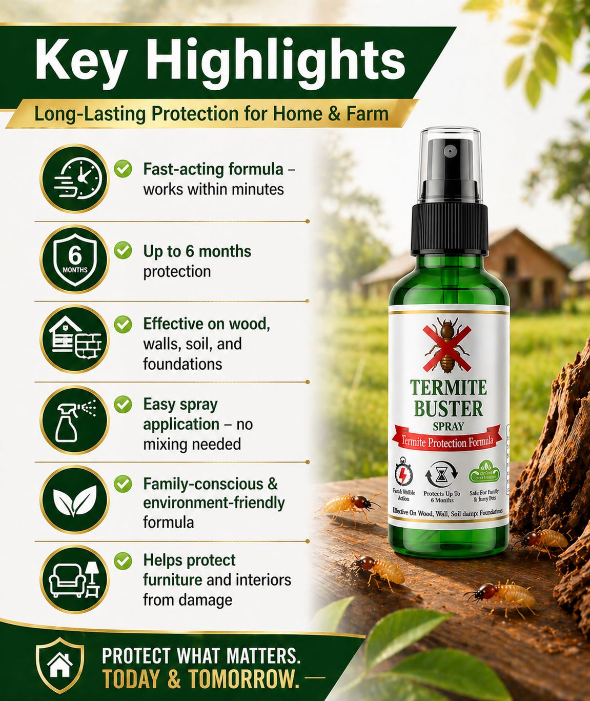 Termite Buster Spray – Powerful Protection Against Termites (Buy 1 Get 2 Free)